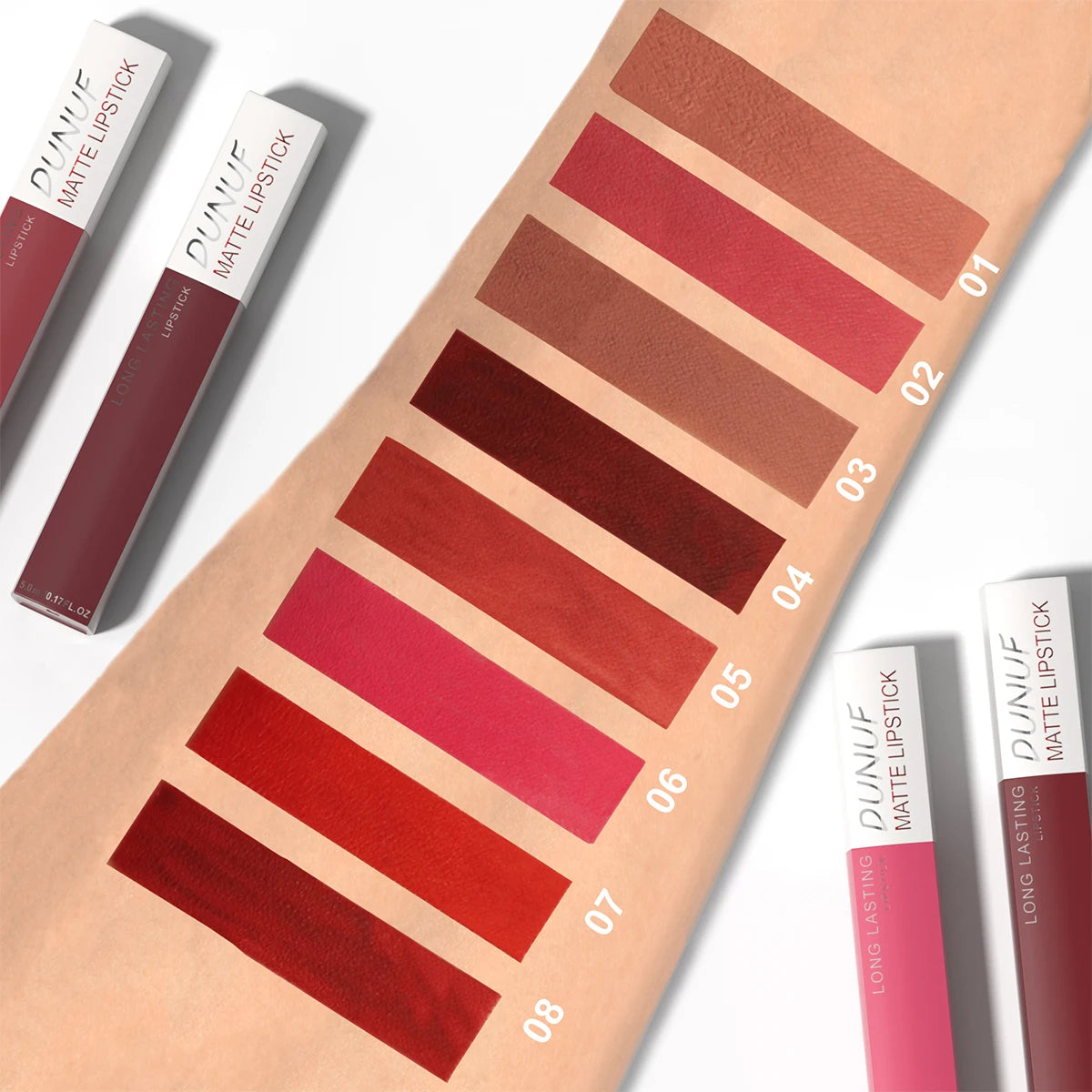 8pc/set Long-Lasting Lip Gloss Waterproof