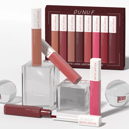8pc/set Long-Lasting Lip Gloss Waterproof